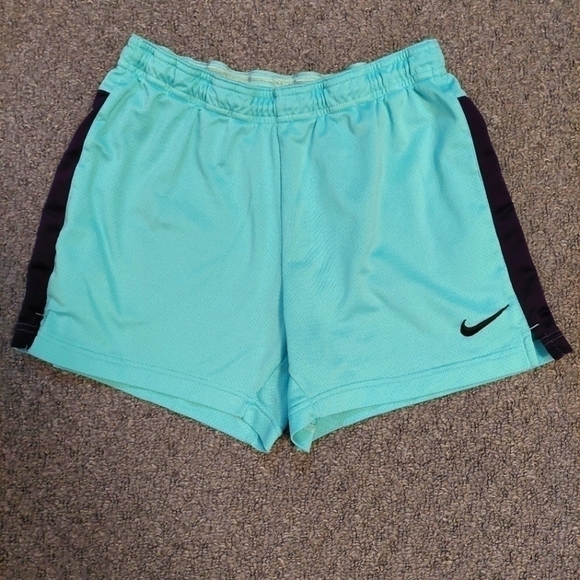 Nike Women's Athletic Shorts - Aqua and Black - Picture 1 of 5